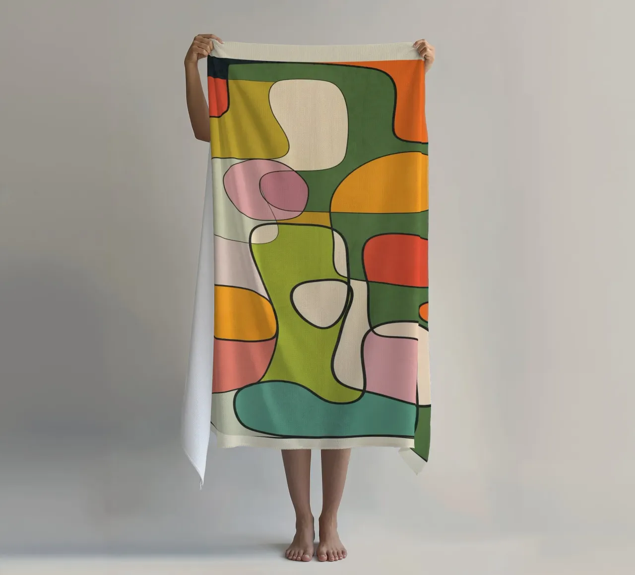 Abstract Line 1 strandhanddoek van cityart