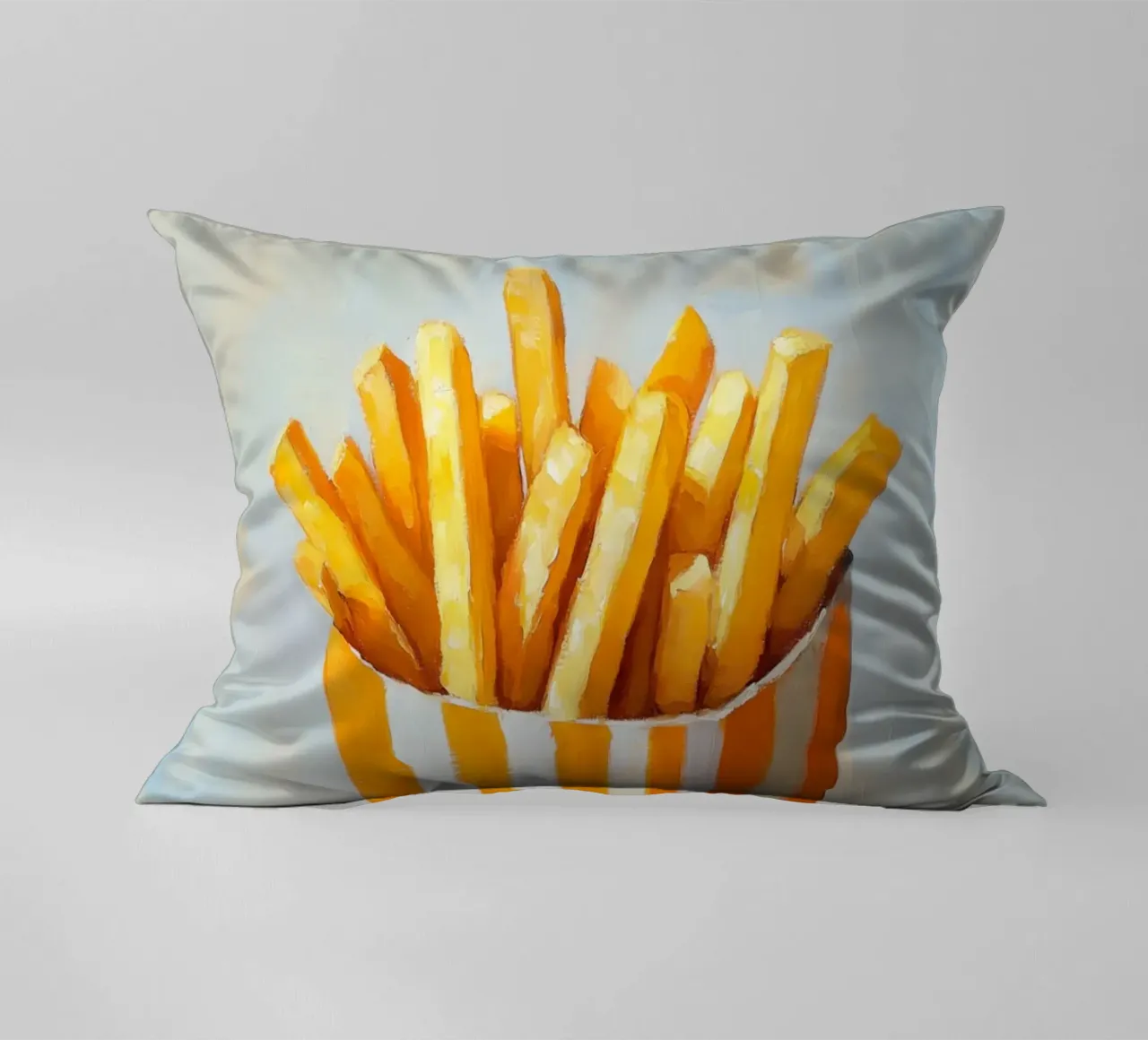 Frites fraîches Retro, orange coussin de Carinaprint