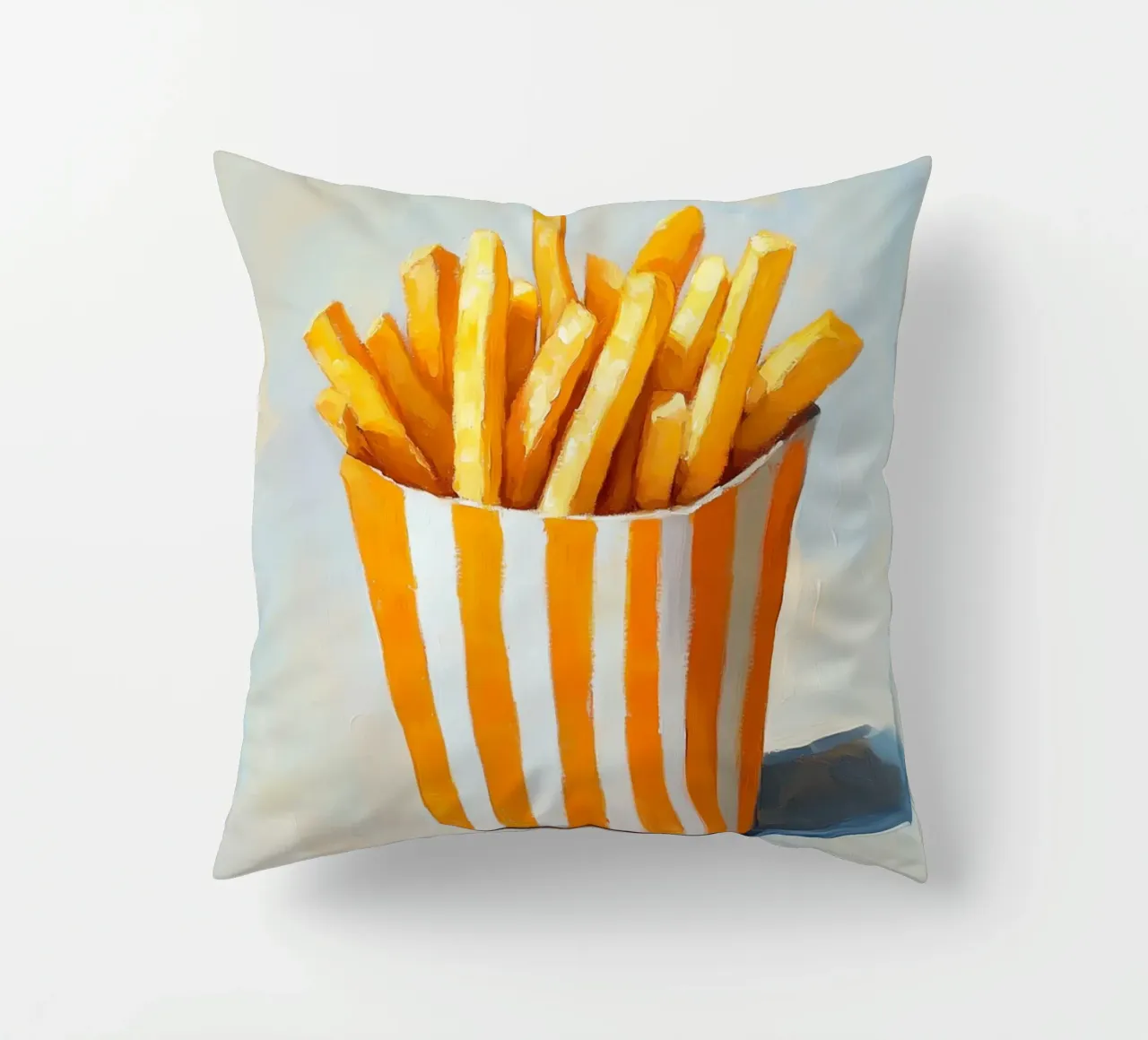 Frites fraîches Retro, orange coussin de Carinaprint