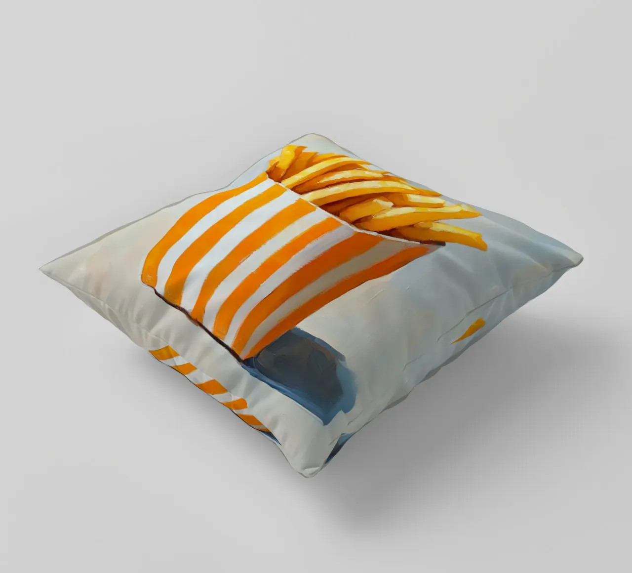 Frites fraîches Retro, orange coussin de Carinaprint