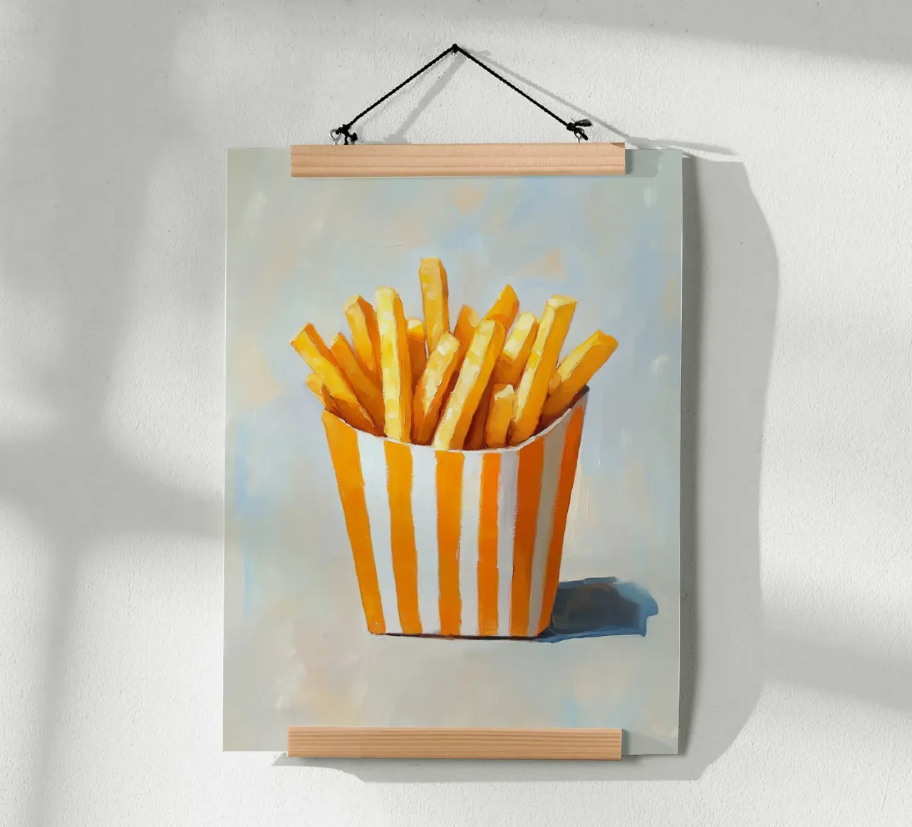 Patatine fresche retrò, arancia poster con telaio in plastica da Carinaprint