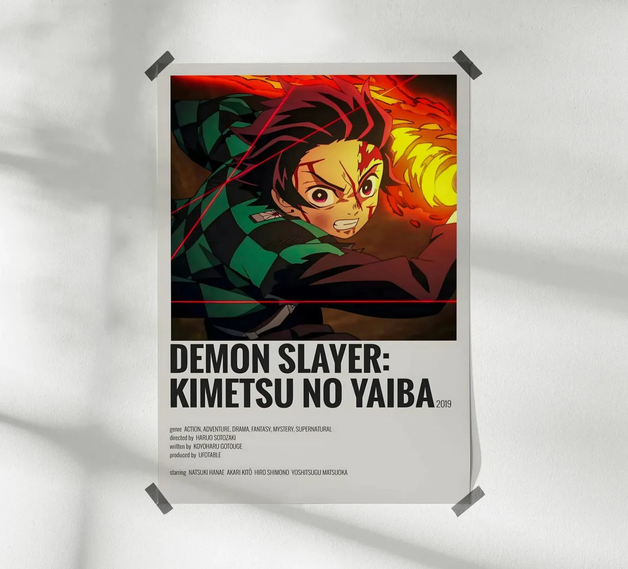 DEMON SLAYER KIMETSU NO YAIBA poster con telaio in legno da Totoya