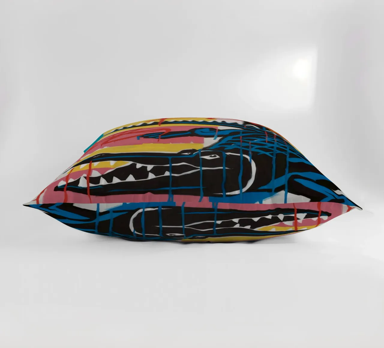 Powerful Crocodile Force decorative cushion by Muse Fragments