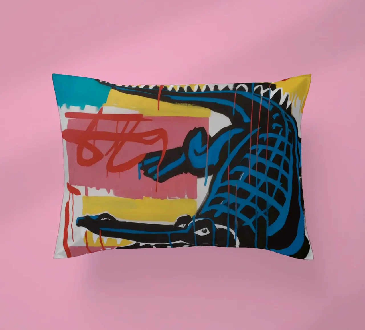 Powerful Crocodile Force decorative cushion by Muse Fragments
