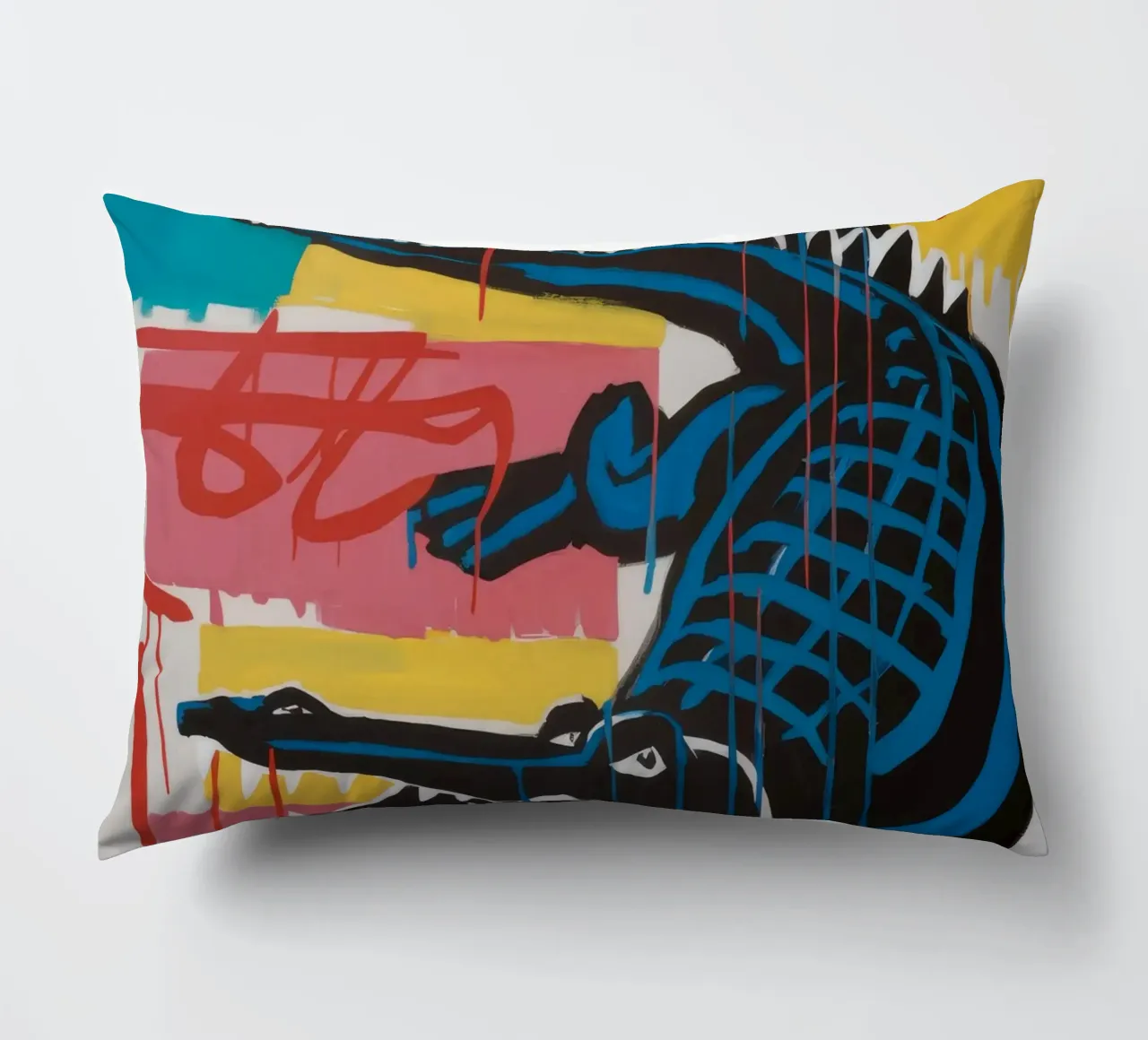 Powerful Crocodile Force decorative cushion by Muse Fragments
