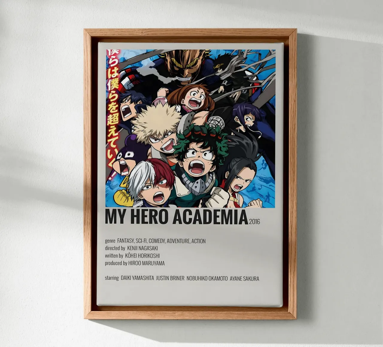 MY HERO ACADEMIA 2016 tela con Cornice a cassetta da Totoya
