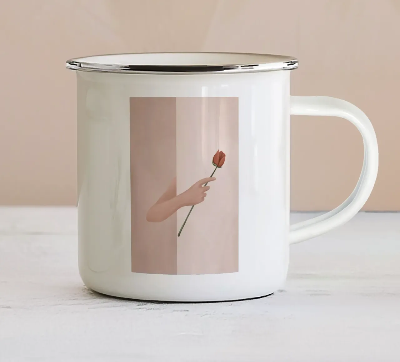 One Rose Flower tazza in smalto da cityart