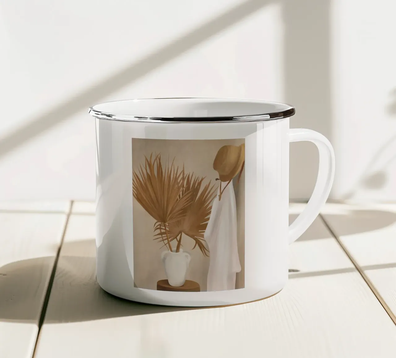 Palm Leaf Decoration tazza in smalto da cityart