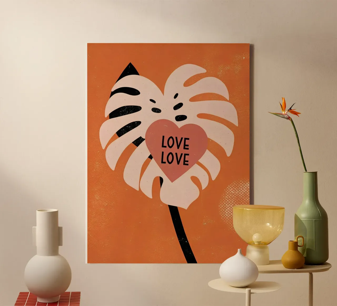 Monstera Retro Pop canvas by THE LATEST SHOP
