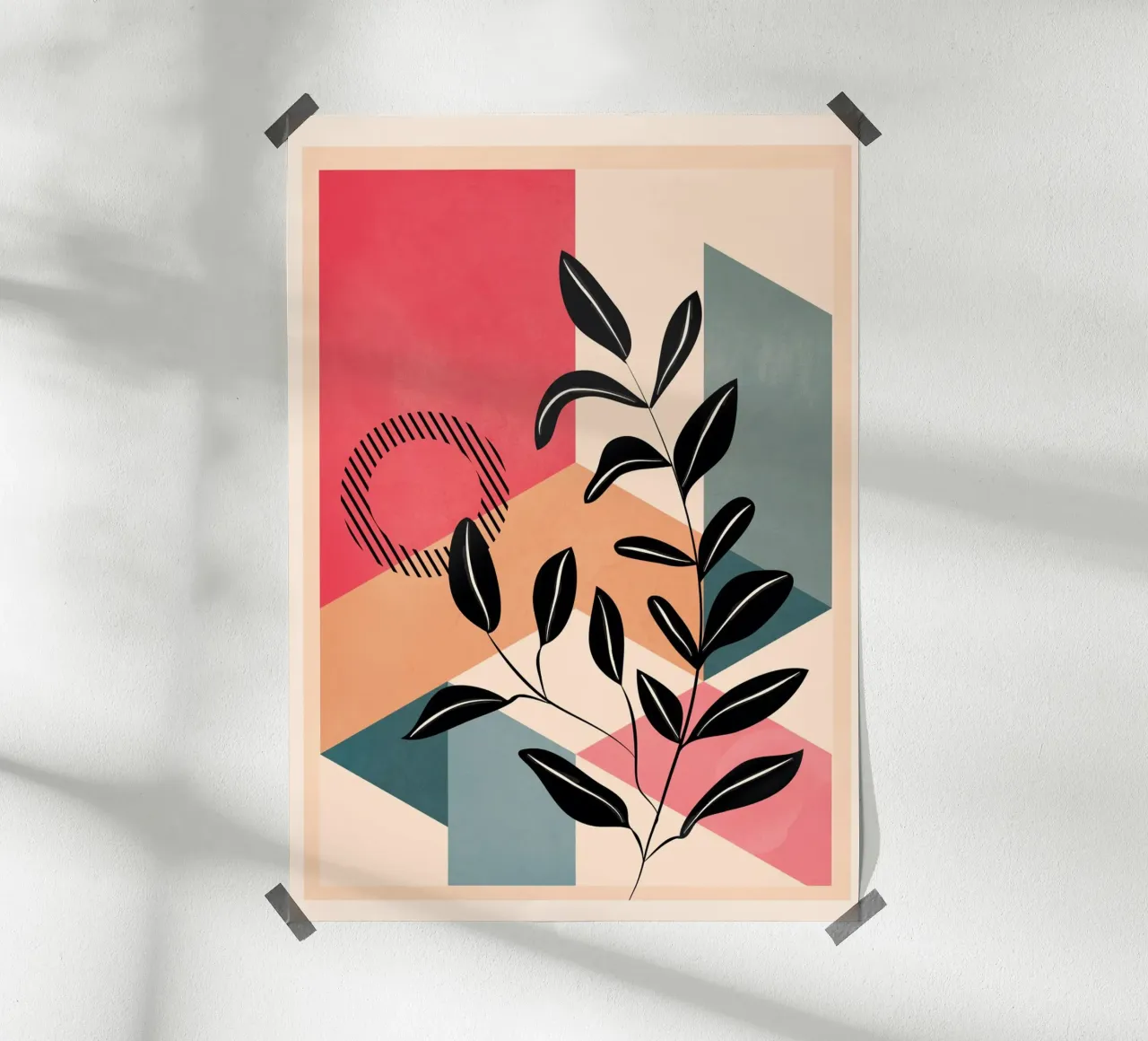 Tropical Geometry 1 poster con telaio in plastica da cityart