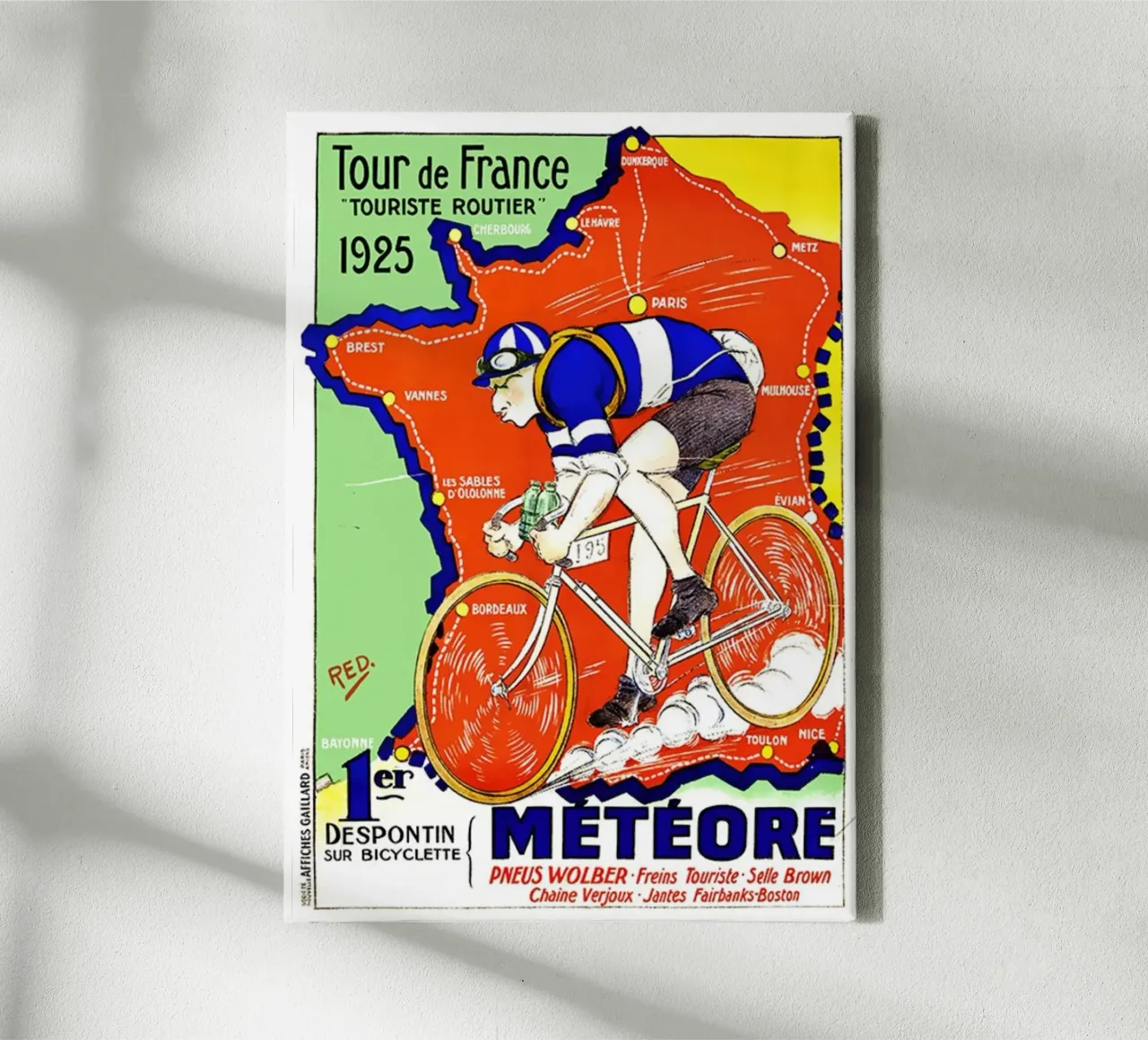 Stampa del Tour de France 1925 tela con Cornice a cassetta da Classicprint