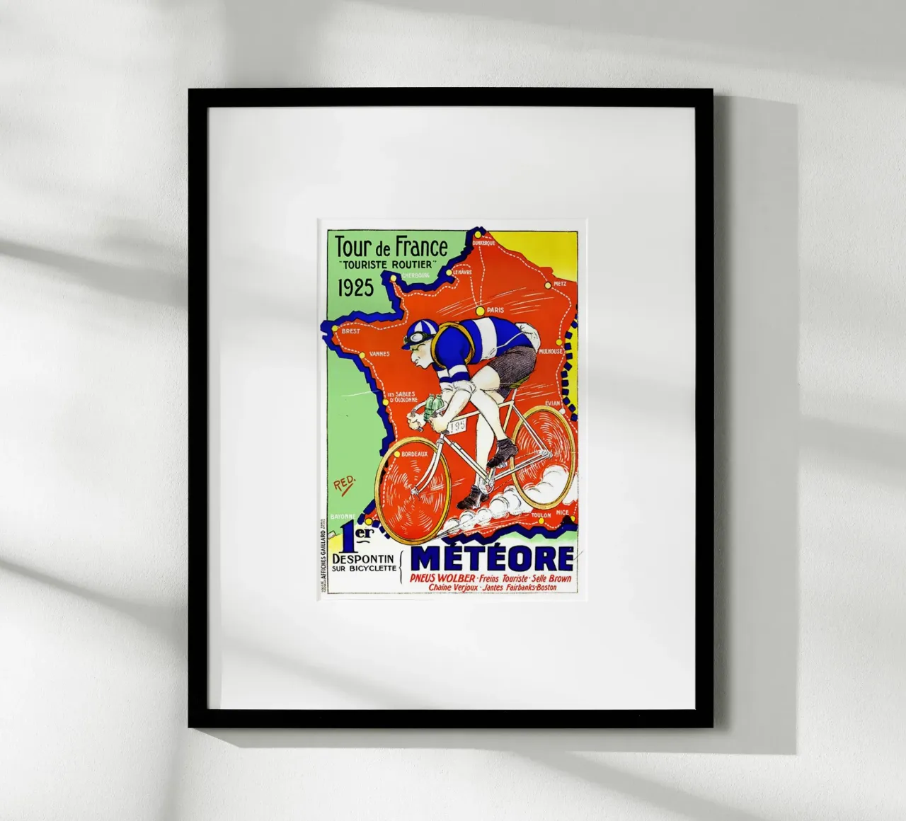 Stampa del Tour de France 1925 poster con telaio in plastica da Classicprint
