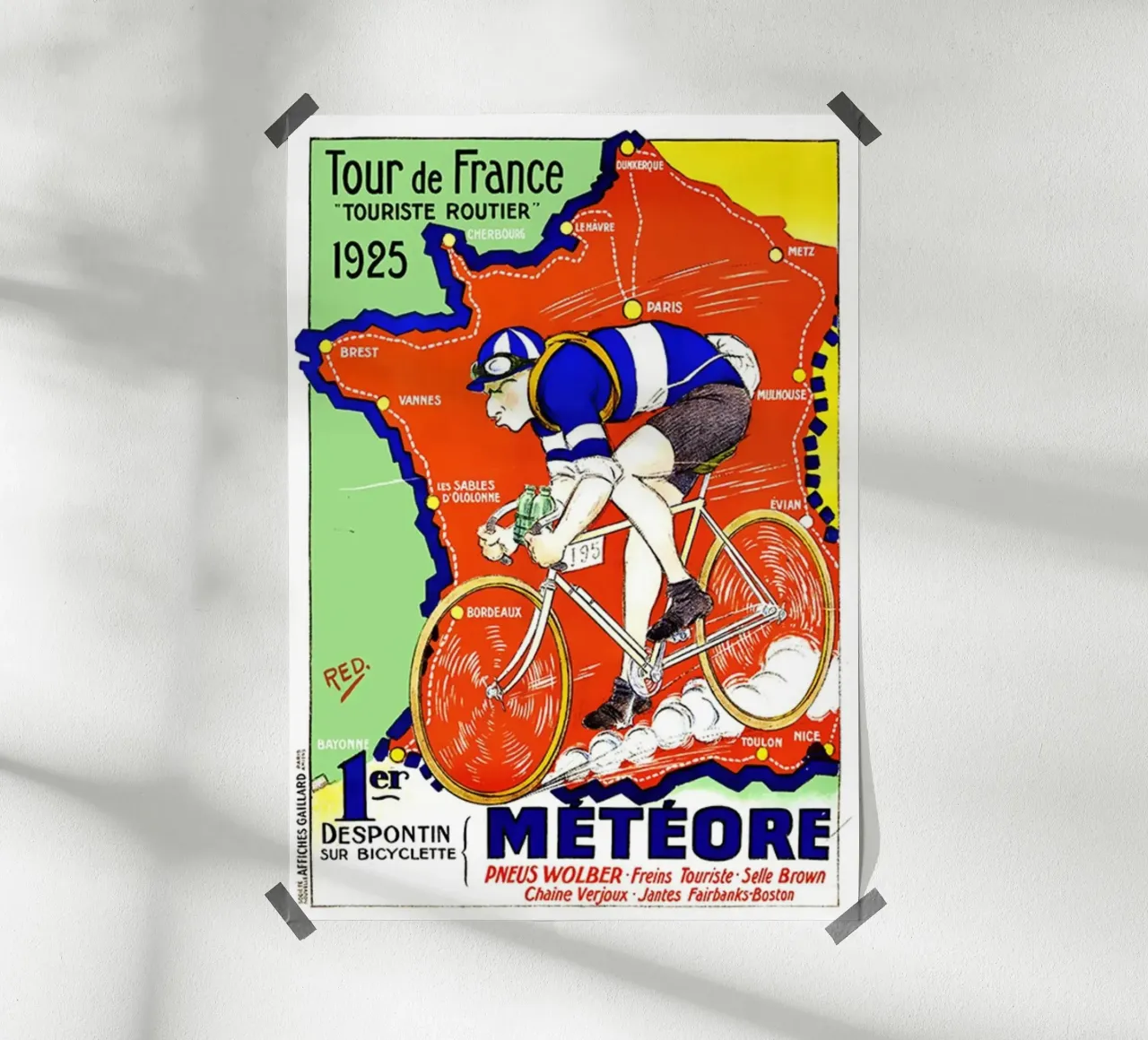 Stampa del Tour de France 1925 poster con telaio in plastica da Classicprint
