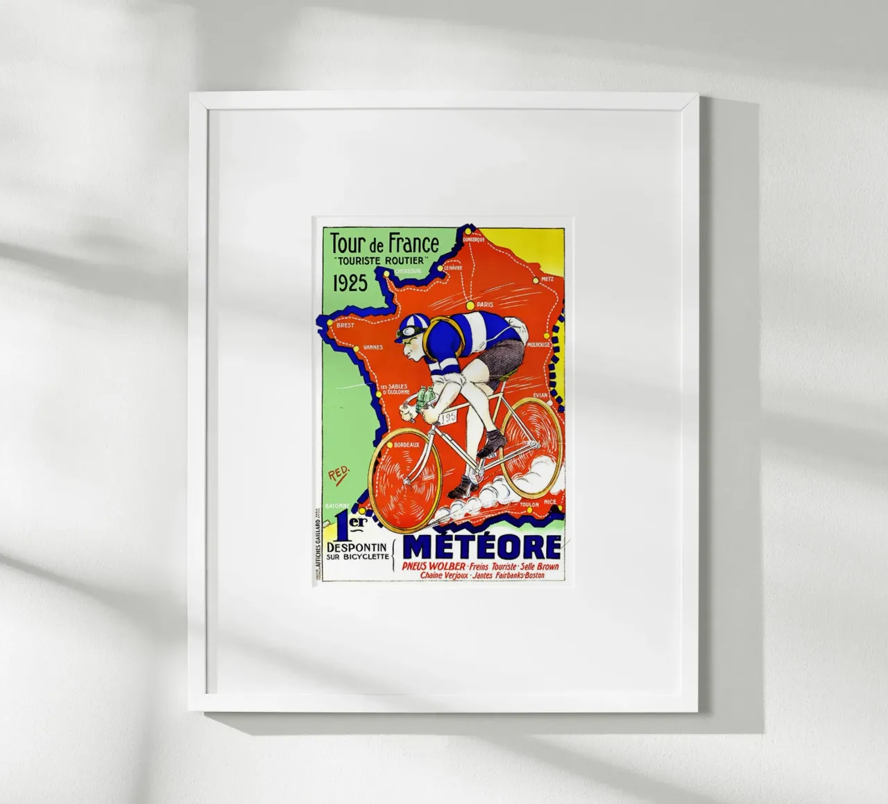 Stampa del Tour de France 1925 poster con telaio in plastica da Classicprint
