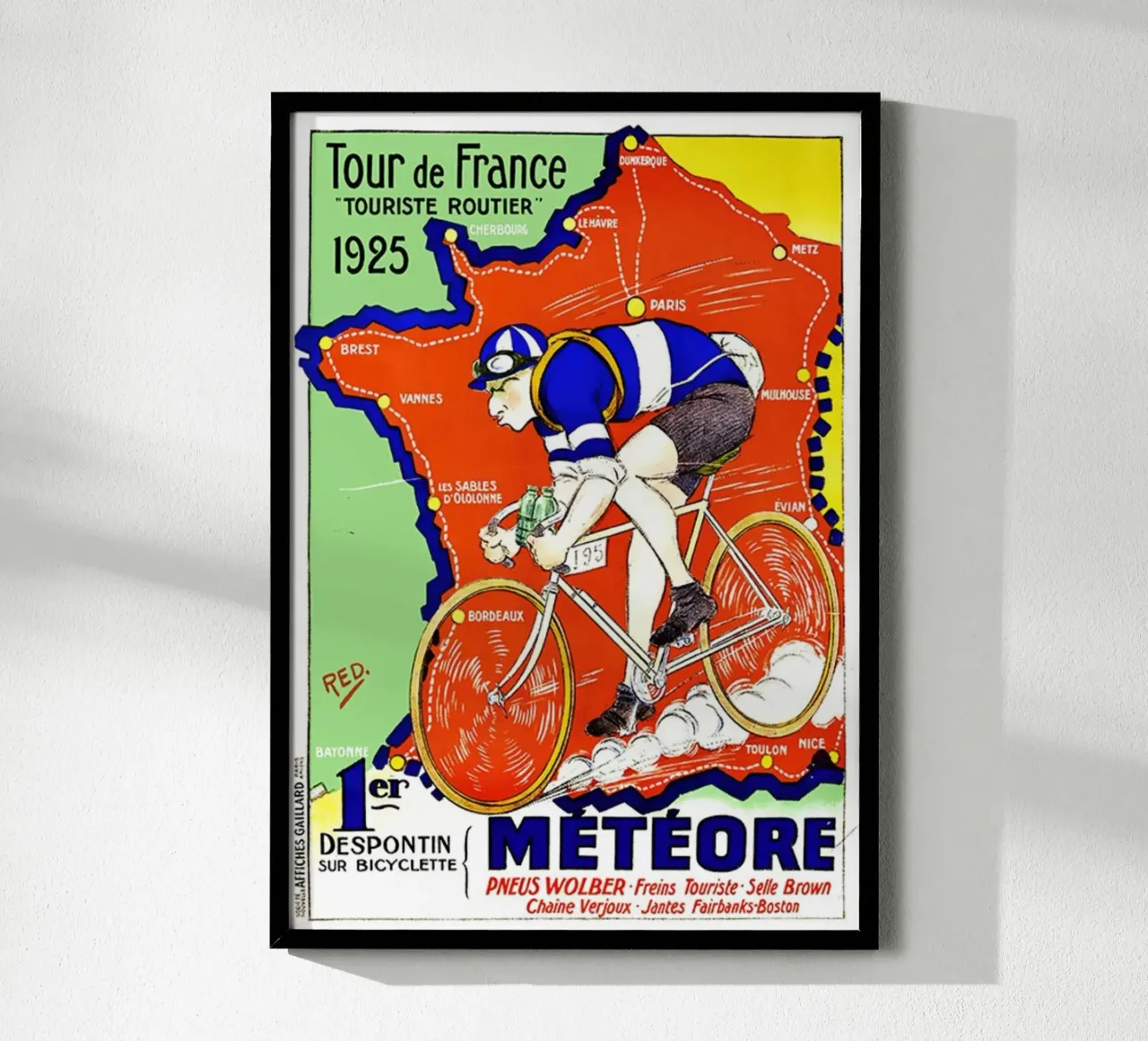 Stampa del Tour de France 1925 poster con telaio in plastica da Classicprint