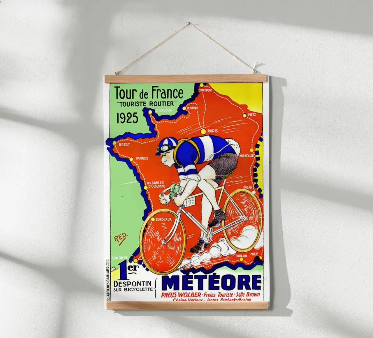 Stampa del Tour de France 1925 poster con telaio in plastica da Classicprint