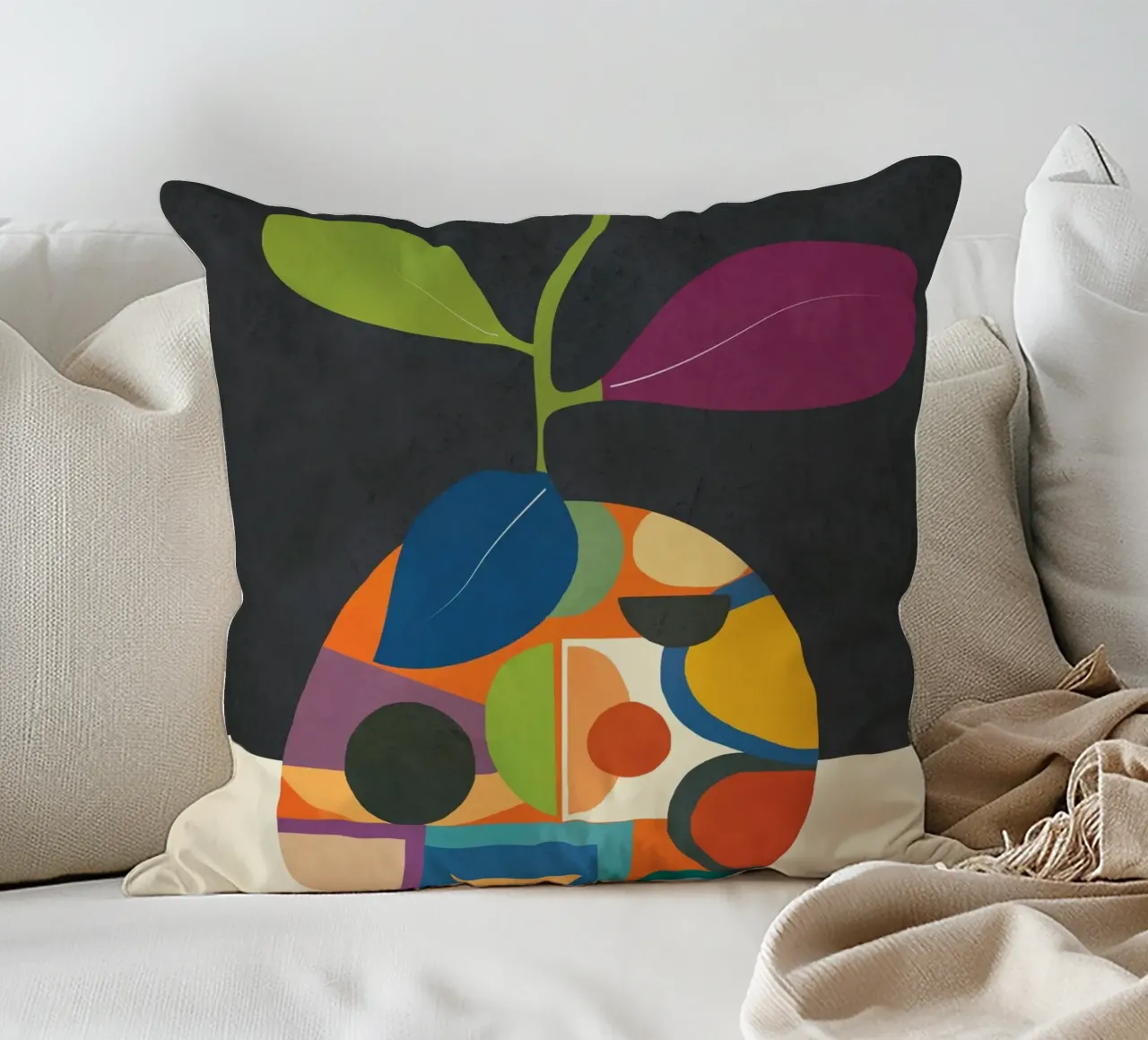 Abstract fruit shapes 1 cuscino da cityart