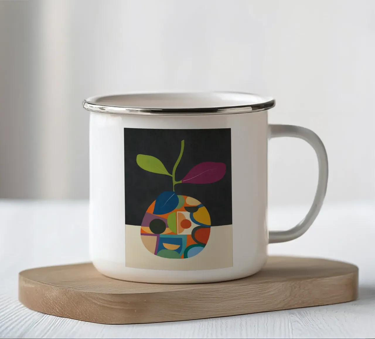 Abstract fruit shapes 1 tazza in smalto da cityart