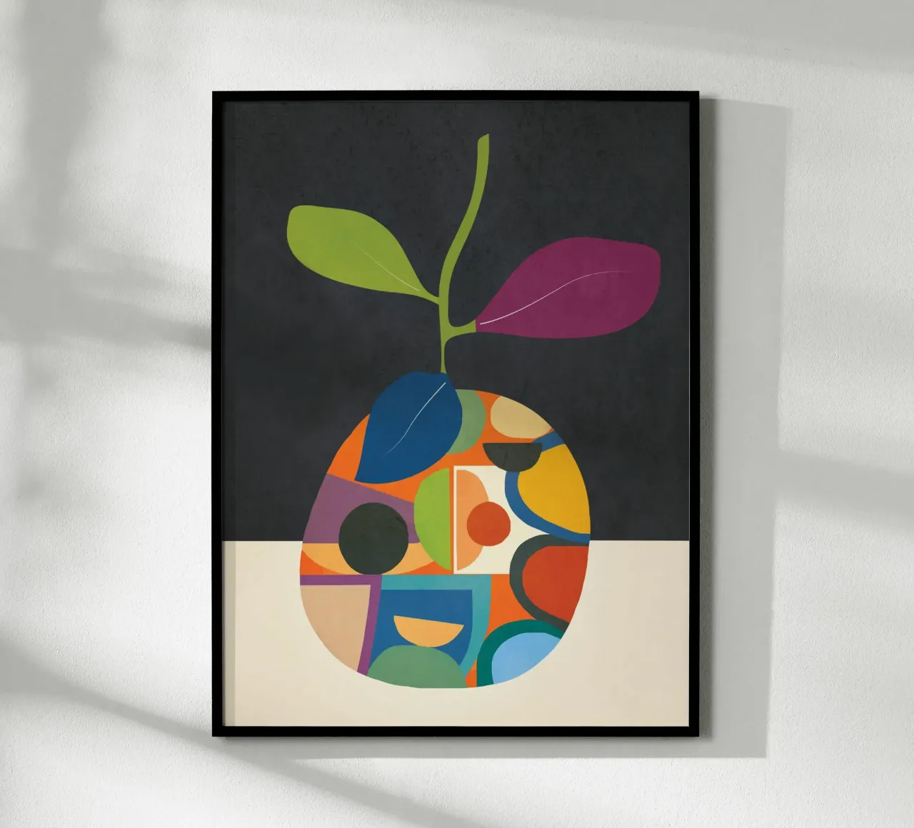 Abstract fruit shapes 1 poster con telaio in legno da cityart