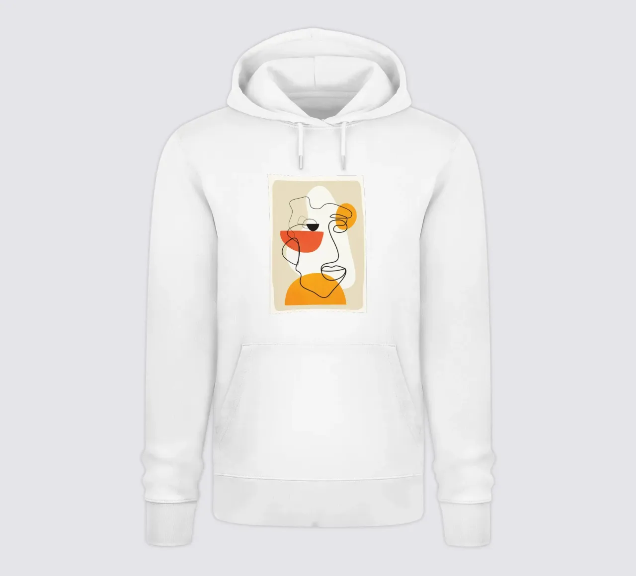 Abstract Face Line Design 03 felpa con cappuccio da cityart