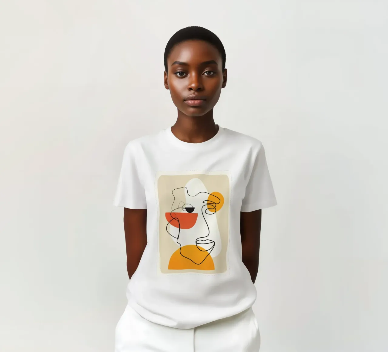 Abstract Face Line Design 03 t-shirt da cityart