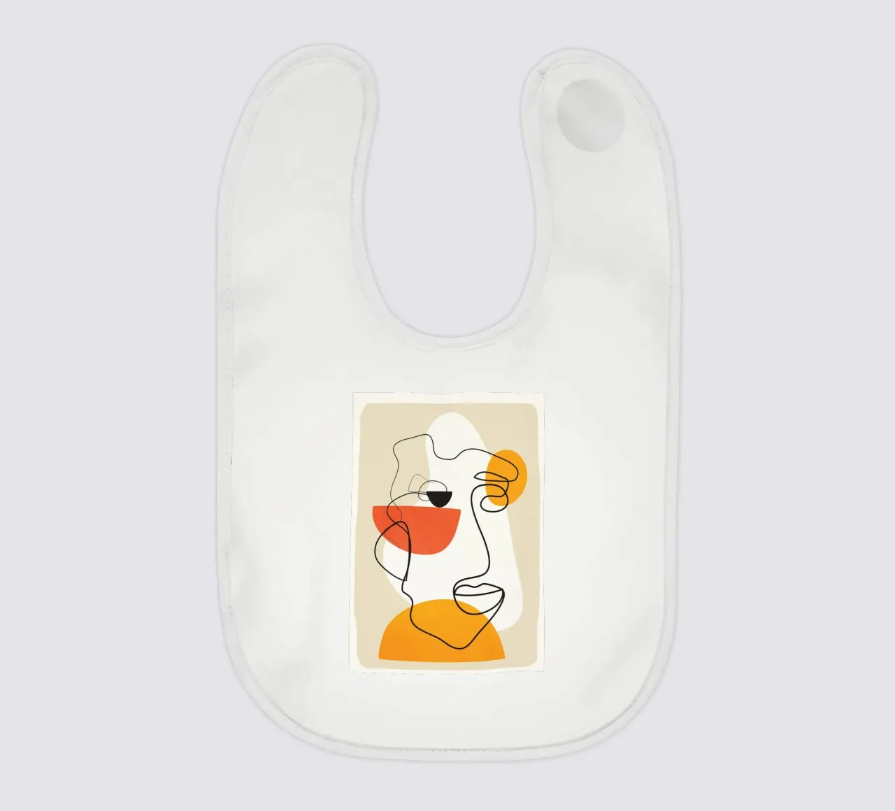 Abstract Face Line Design 03 baby bib by cityart