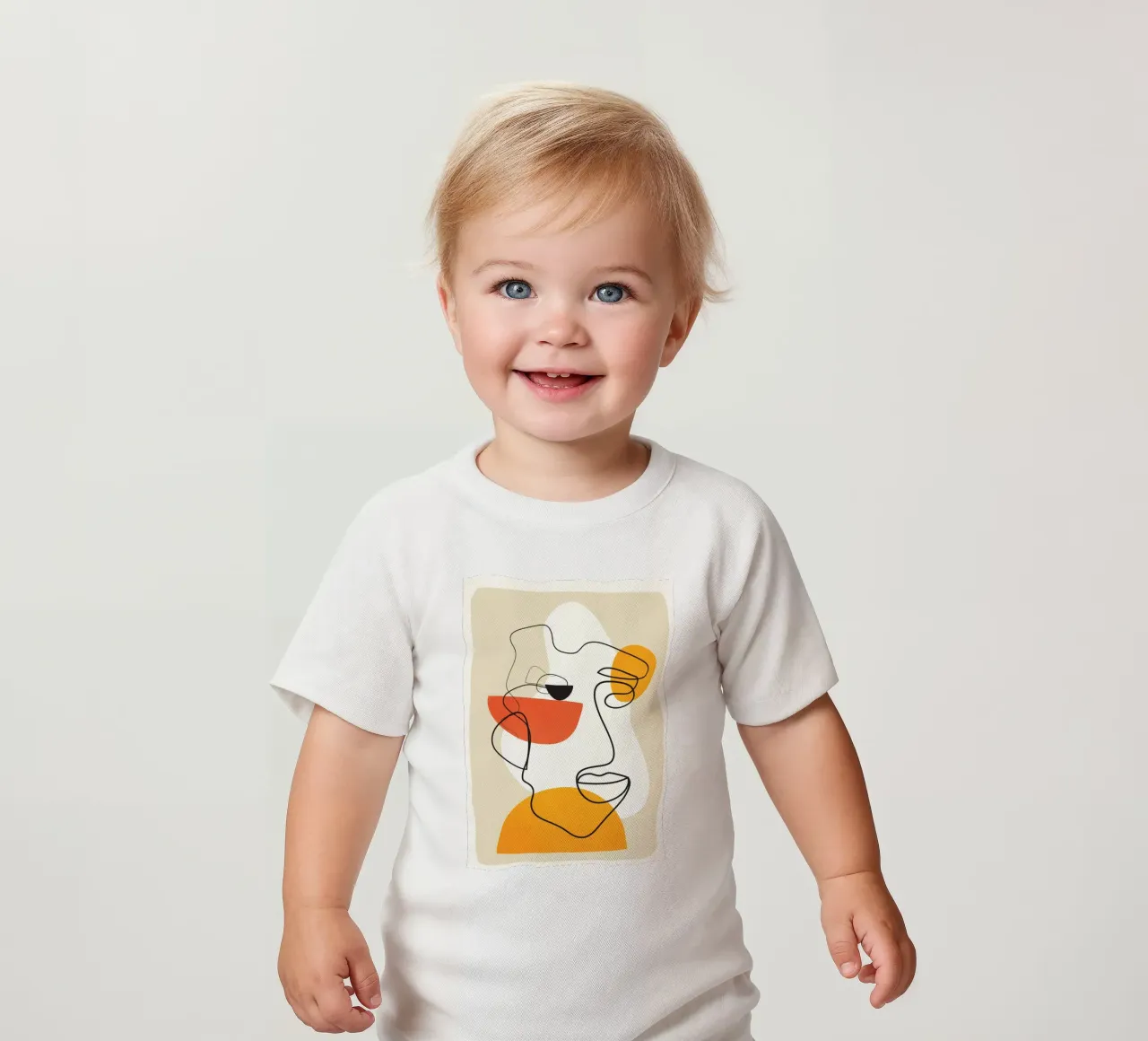 Abstract Face Line Design 03 maglietta neonato da cityart