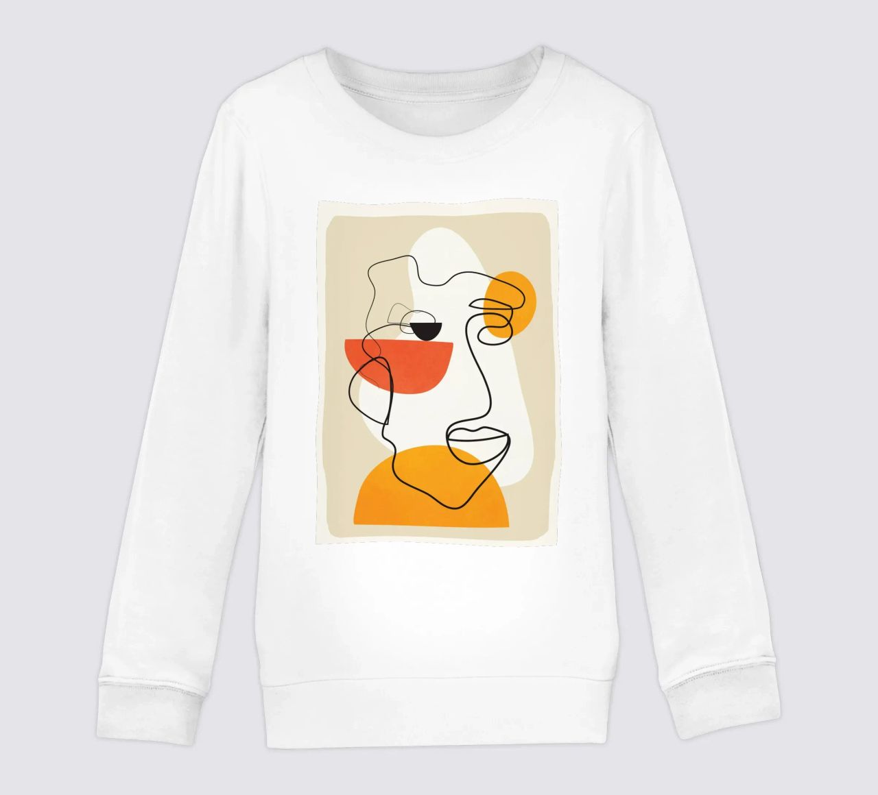 Abstract Face Line Design 03 felpa bambino da cityart