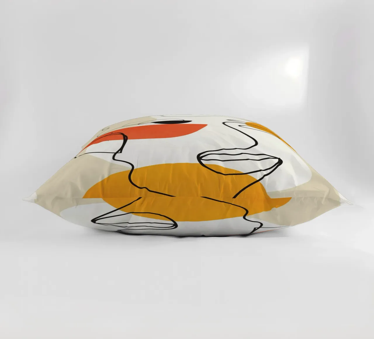 Abstract Face Line Design 03 cuscino da cityart