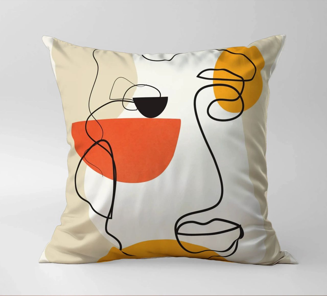 Abstract Face Line Design 03 cuscino da cityart