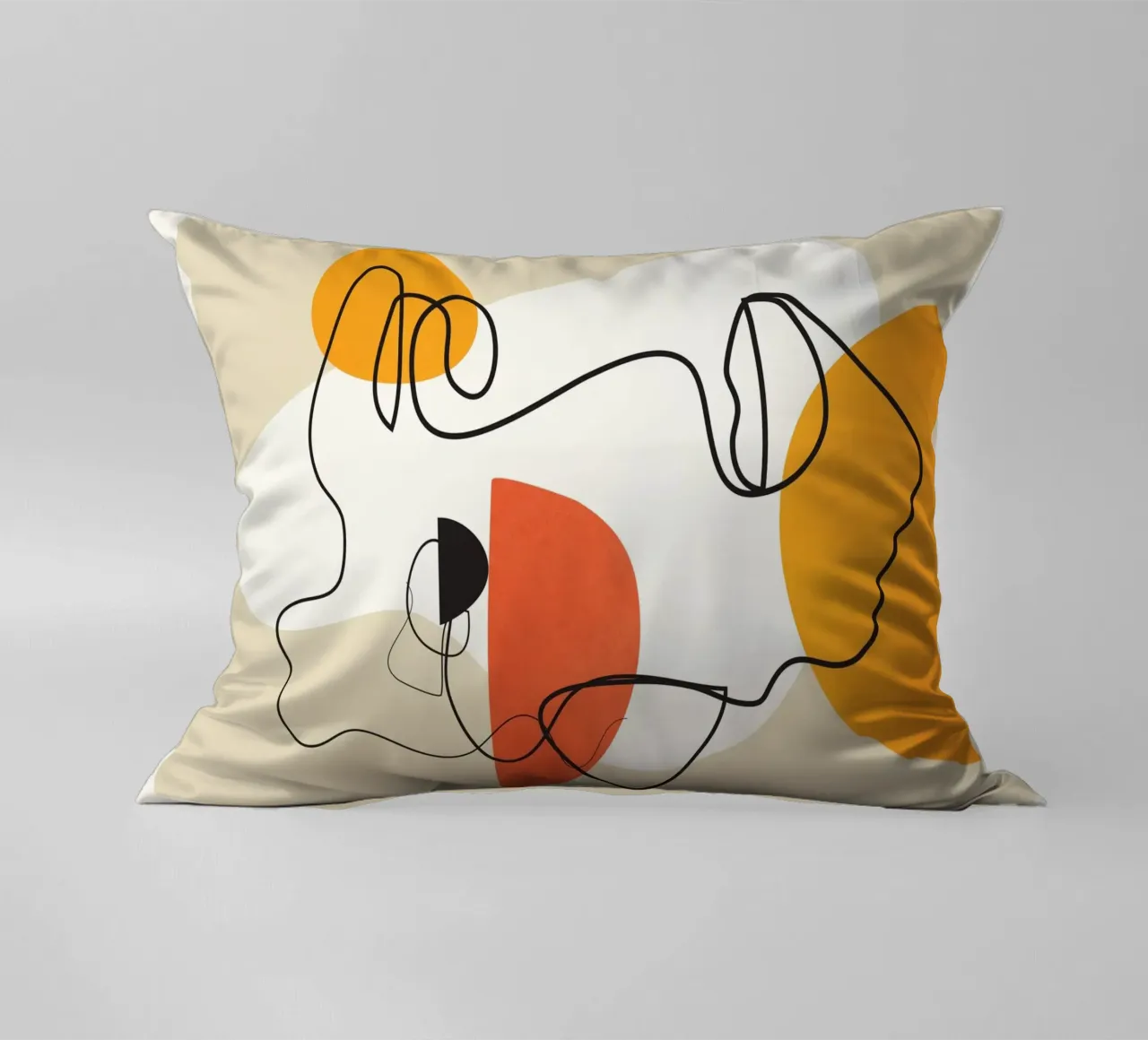 Abstract Face Line Design 03 cuscino da cityart