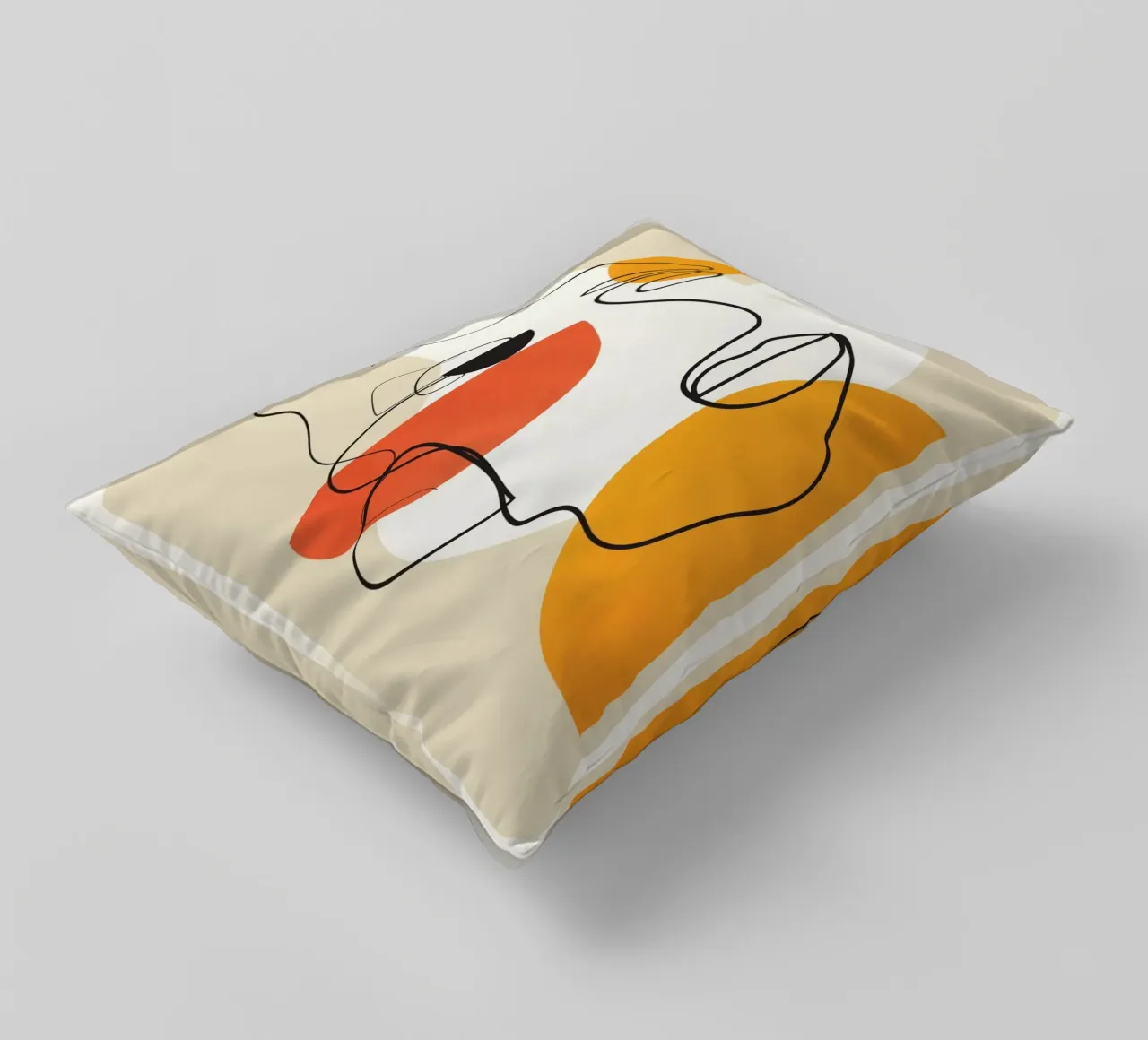 Abstract Face Line Design 03 cuscino da cityart