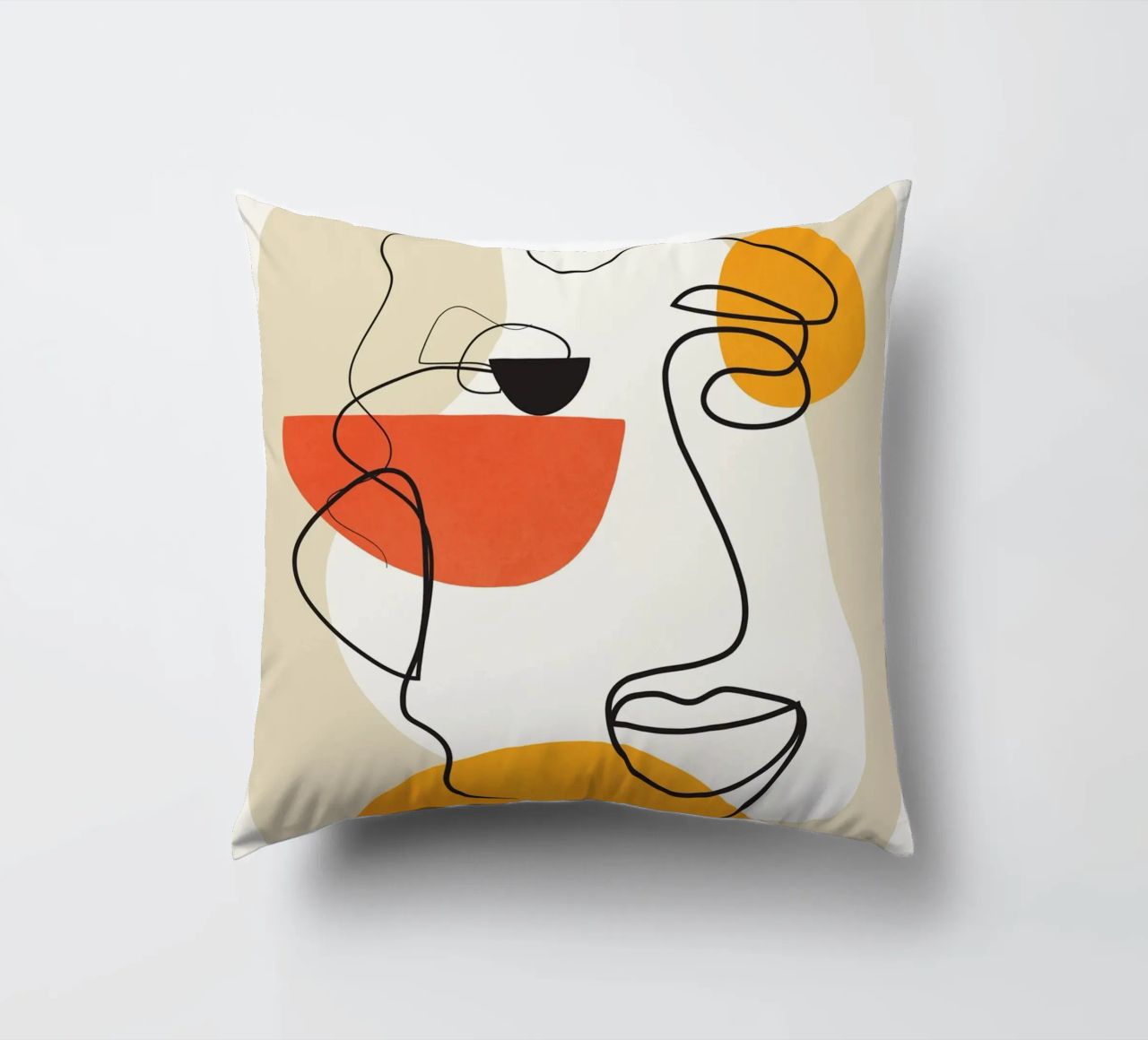 Abstract Face Line Design 03 cuscino da cityart