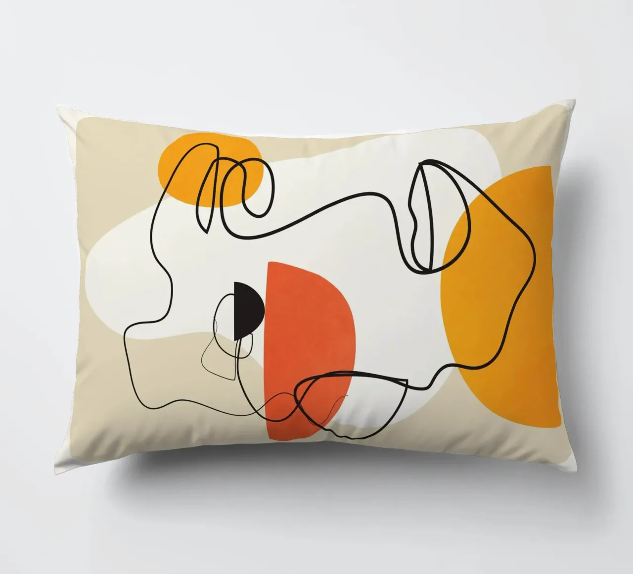 Abstract Face Line Design 03 cuscino da cityart