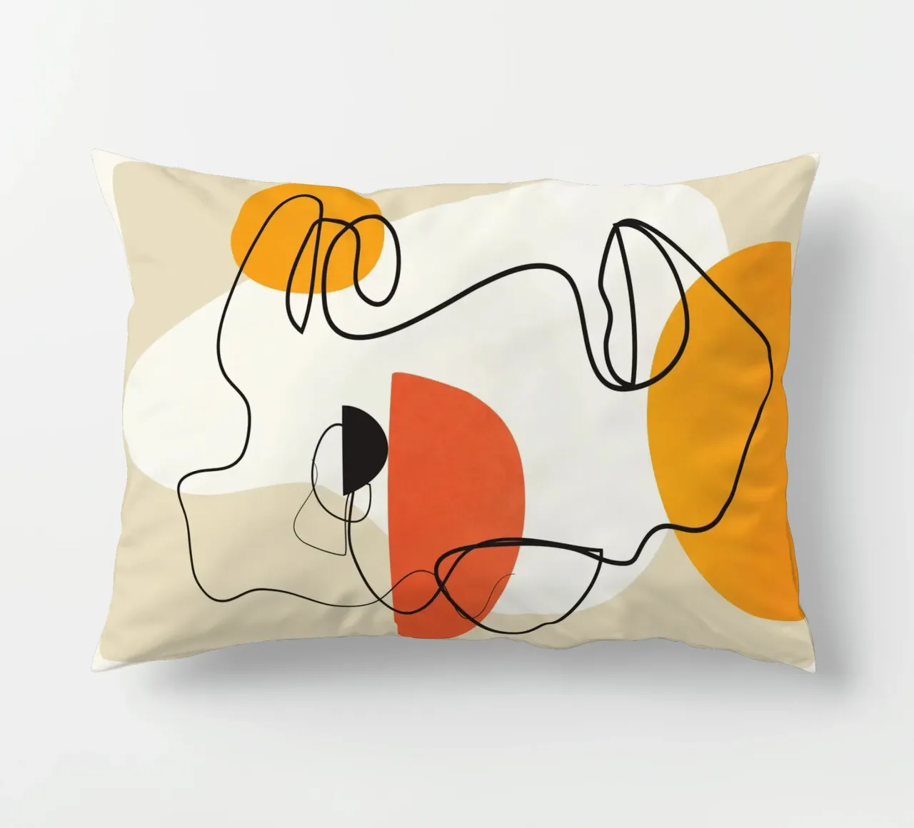 Abstract Face Line Design 03 cuscino da cityart