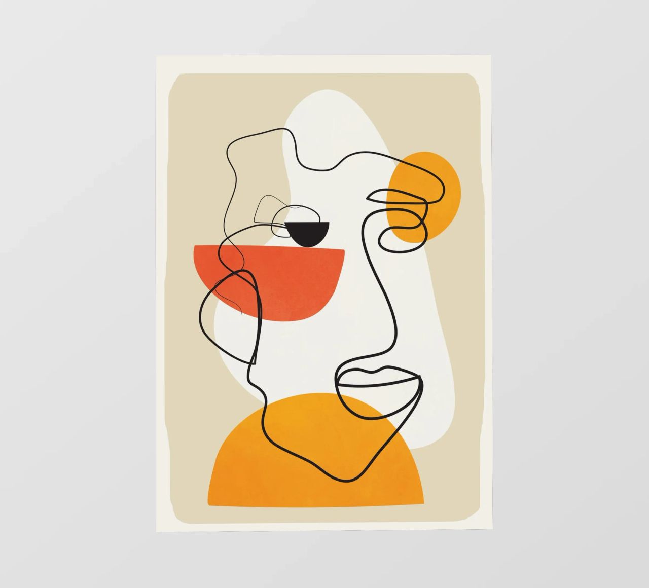 Abstract Face Line Design 03 pellicola backlit da cityart