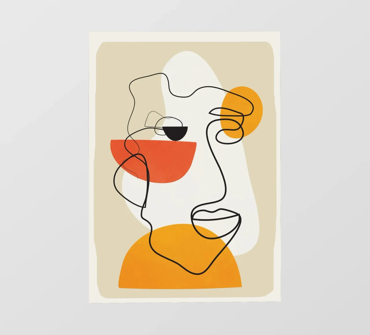 Abstract Face Line Design 03 PVC Plane von cityart