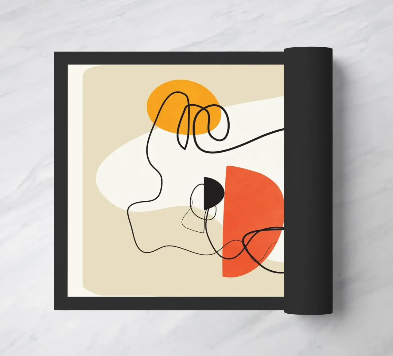 Abstract Face Line Design 03 doormat by cityart