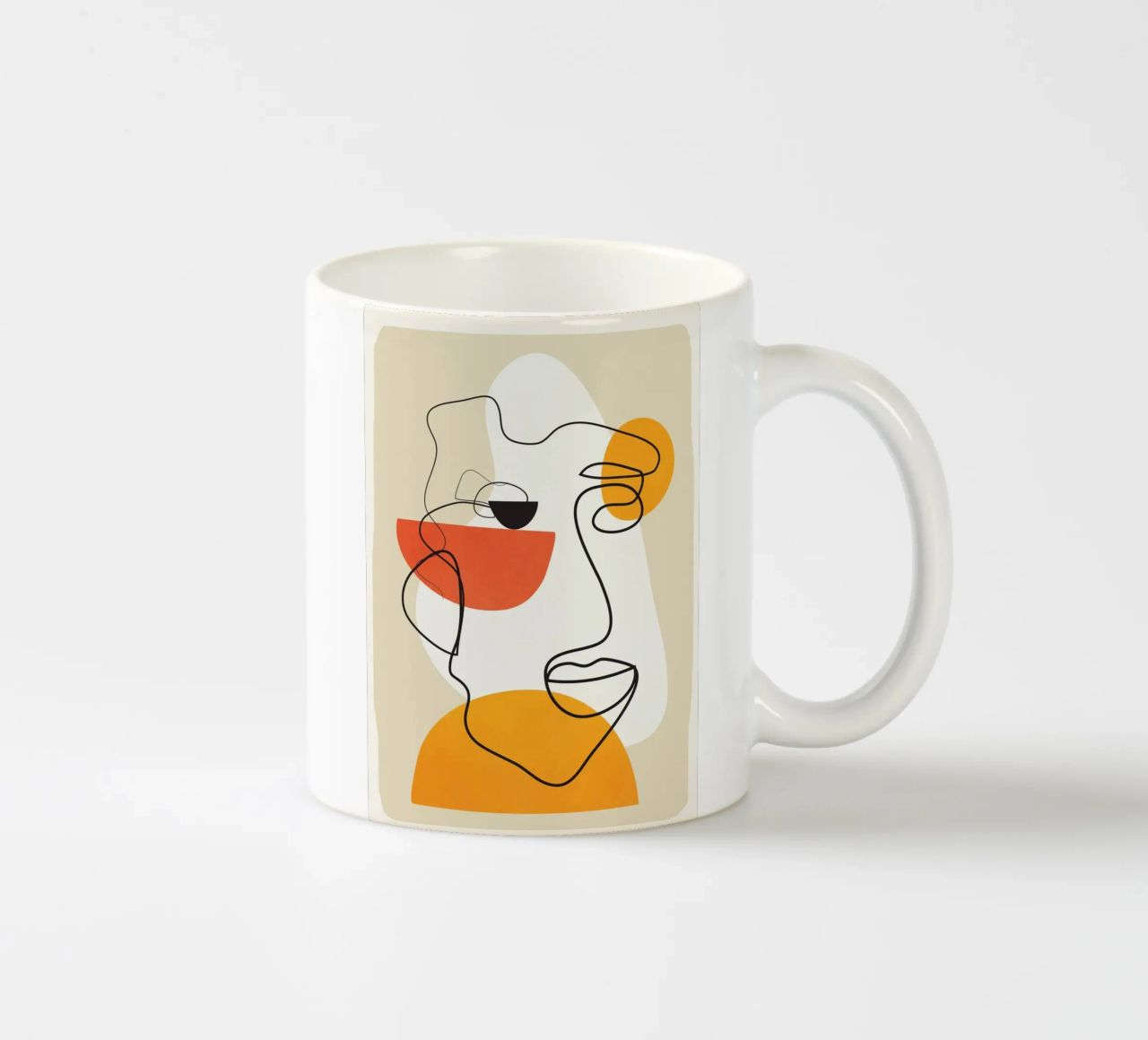 Abstract Face Line Design 03 tazza in ceramica da cityart