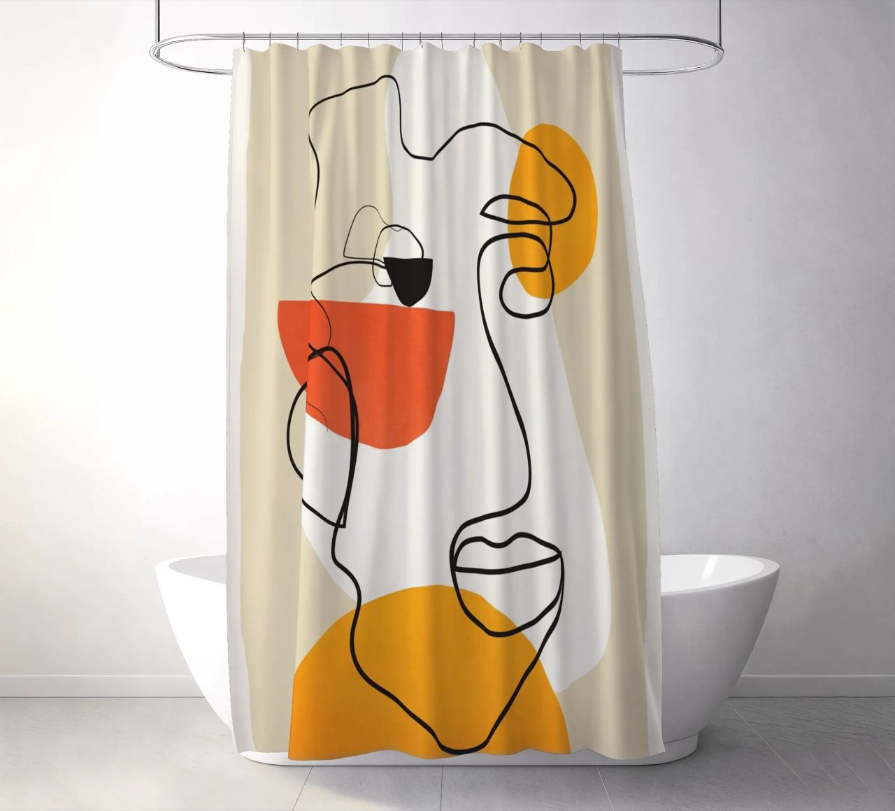 Abstract Face Line Design 03 tenda da doccia da cityart