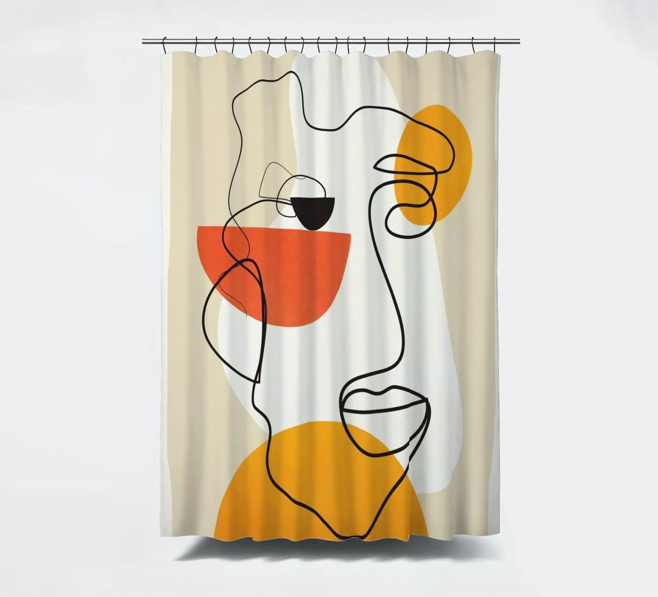 Abstract Face Line Design 03 tenda da doccia da cityart