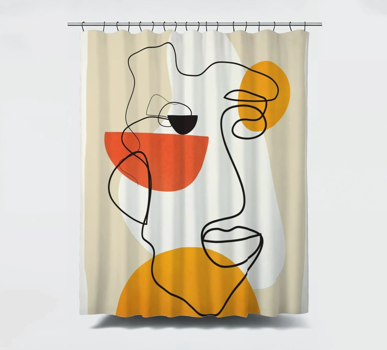 Abstract Face Line Design 03 tenda da doccia da cityart