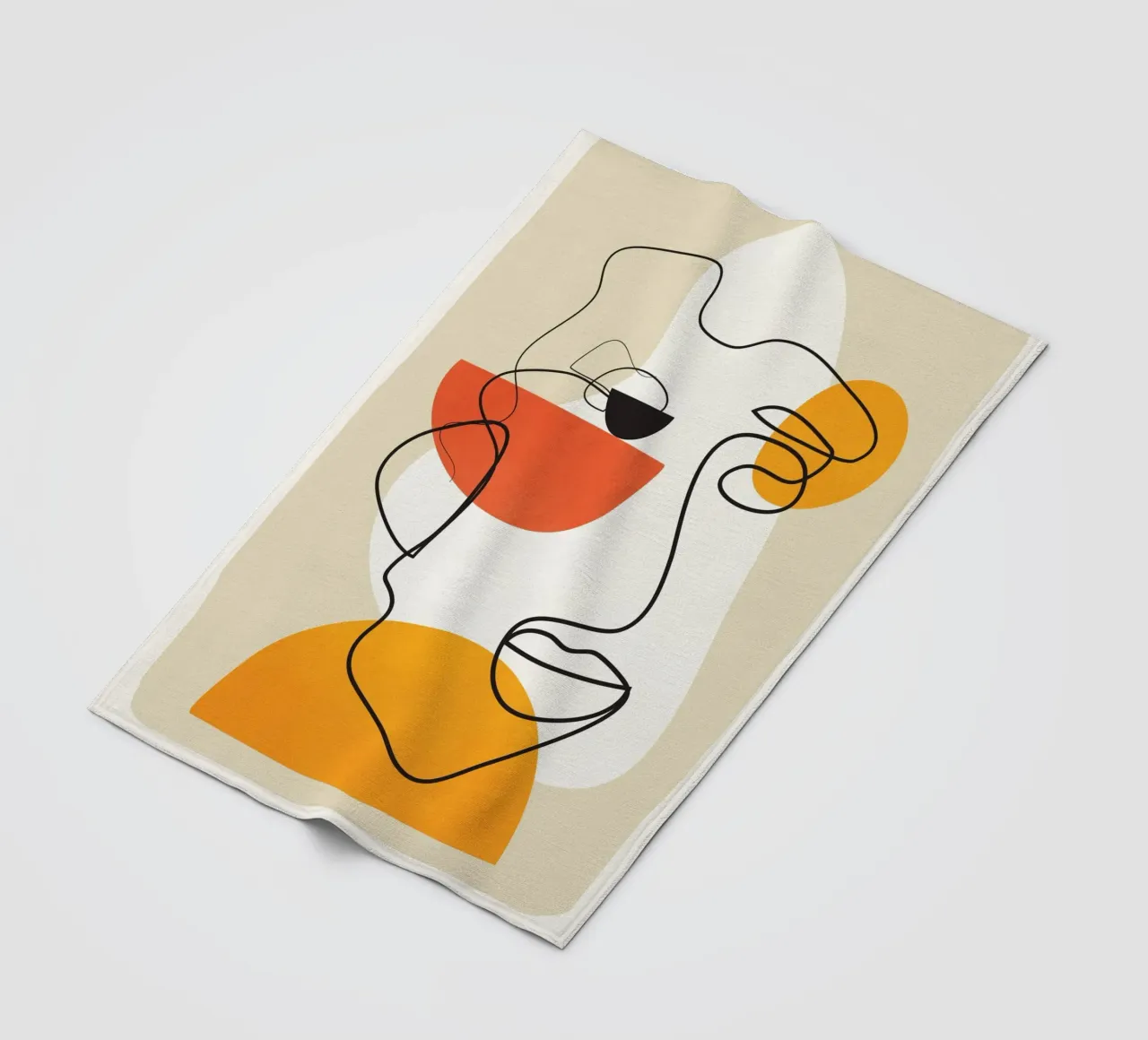 Abstract Face Line Design 03 coperta in pile da cityart