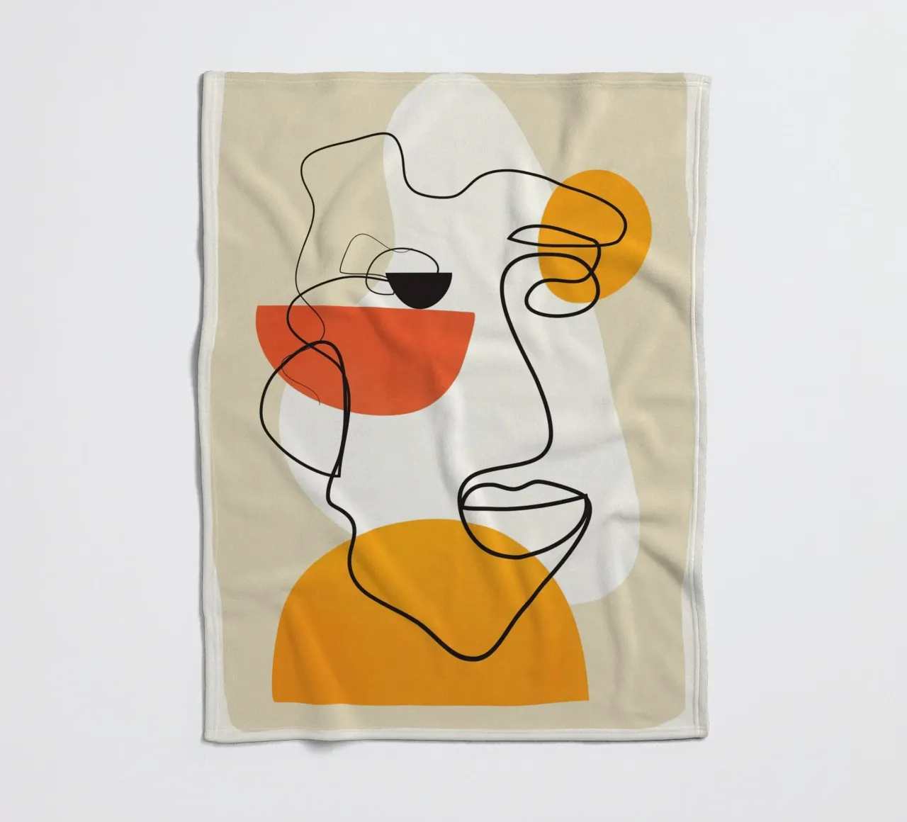 Abstract Face Line Design 03 coperta in pile da cityart