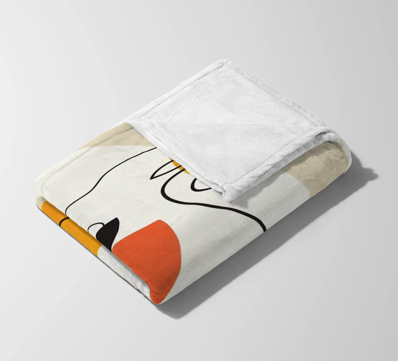 Abstract Face Line Design 03 coperta in pile da cityart