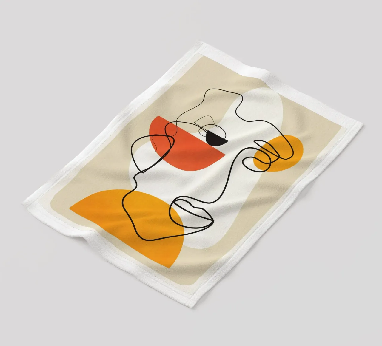 Abstract Face Line Design 03 coperta in pile da cityart