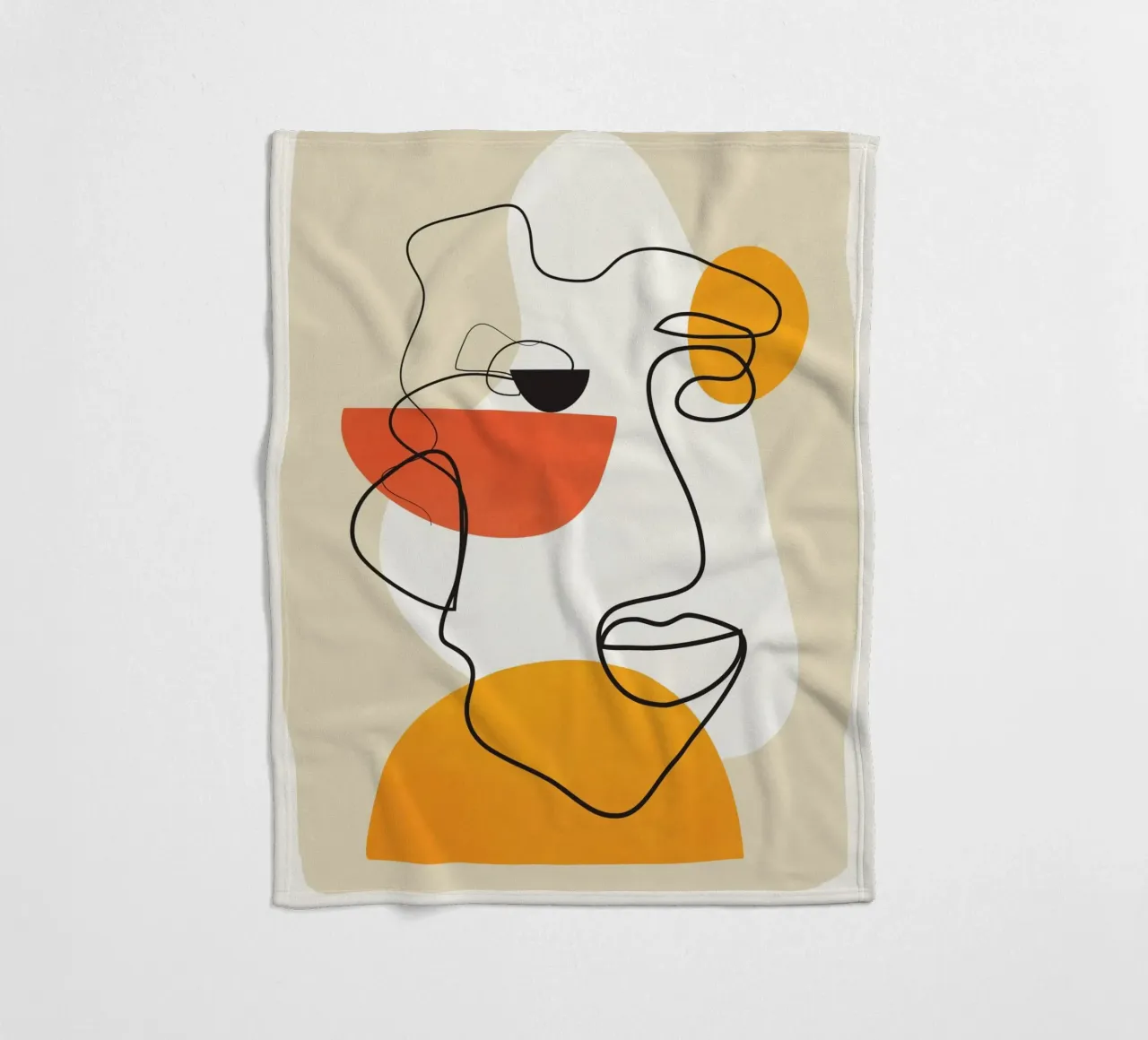 Abstract Face Line Design 03 coperta in pile da cityart