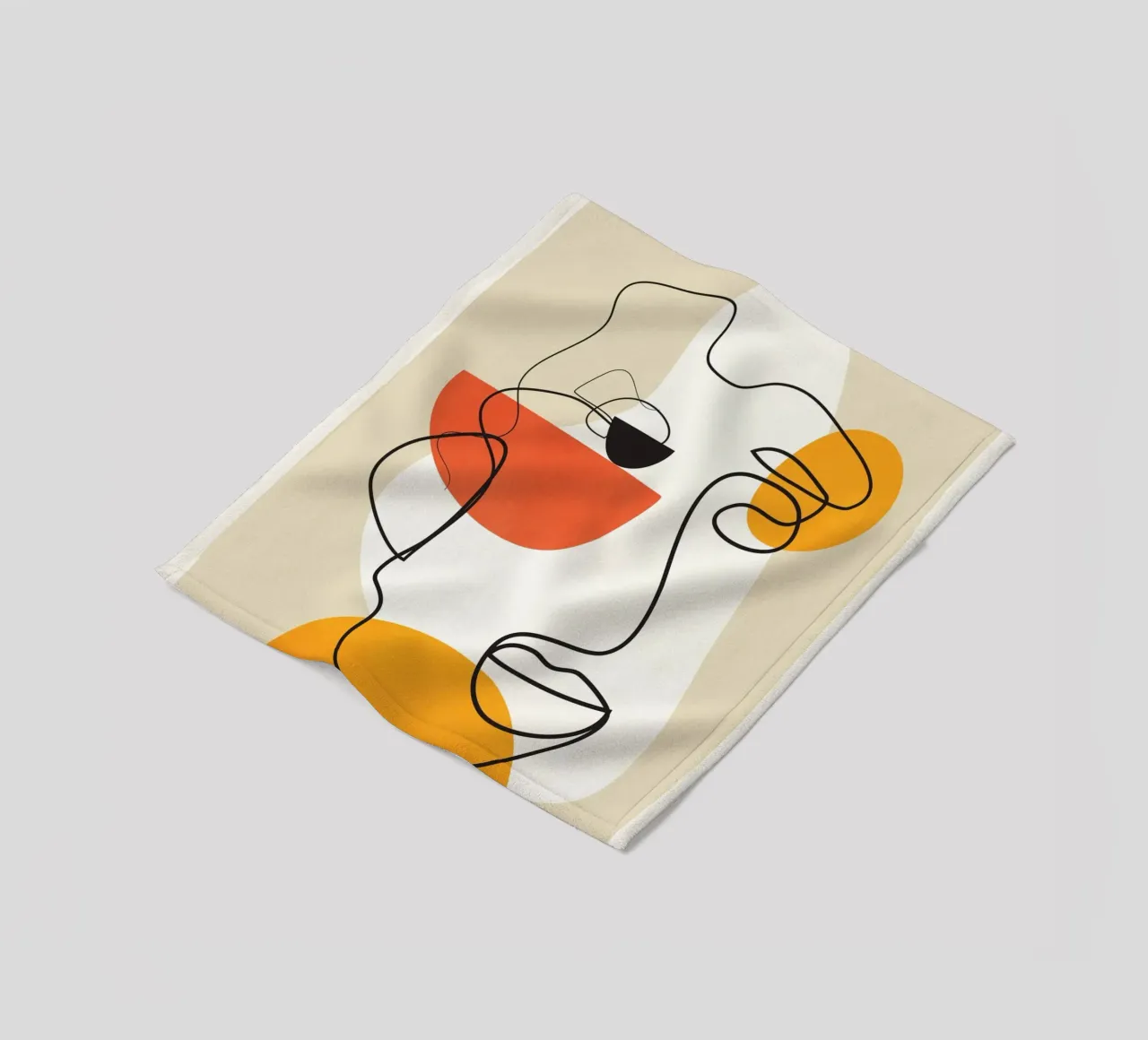 Abstract Face Line Design 03 coperta in pile da cityart