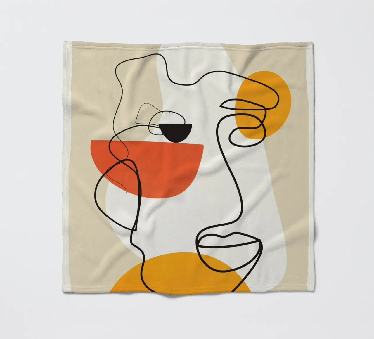 Abstract Face Line Design 03 coperta in pile da cityart