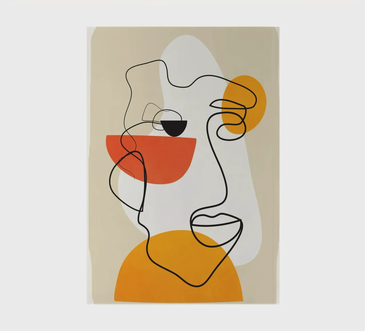 Abstract Face Line Design 03 notebook by cityart